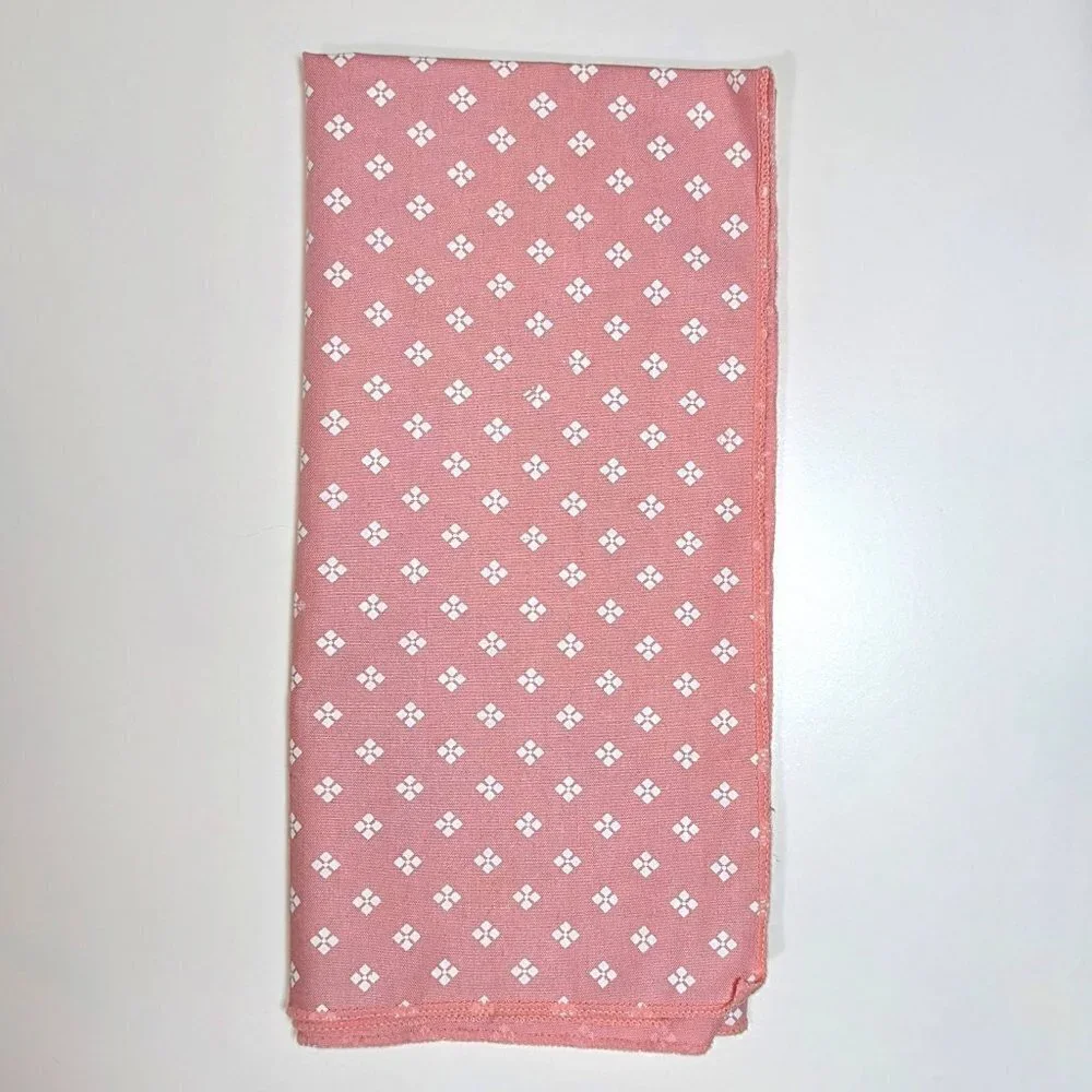 Vintage Pink Polka Dot Diamond Napkins (Set of 6)